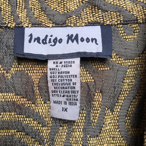 Indigo Moon Golden Brown Bone Button Jacket, EUC, 1X - Picture 4 of 14